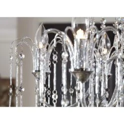 Crystal Rain 28" Wide 6-Light Halogen Crystal Chandelier