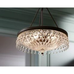 Macey 20 1/4" Wide Traditional Bronze Finish Crystal Chandelier