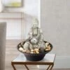 Sitting Buddha 10" High LED Tabletop Zen Fountain -Golden Lighting Shop 1g448scene