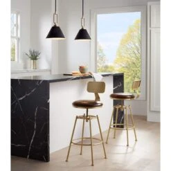 Stiffel Meyer 11 1/2" Wide Black And Warm Gold Mini Pendant