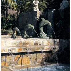 Leaping Dolphin 20" High Pond Spitter Fountain