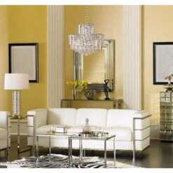 Leya 19" Wide Chrome And Crystal 6-Light Chandelier