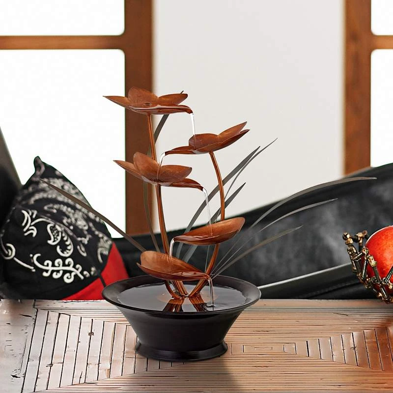 Bloomfield Copper Flower 13" High Tabletop Fountain 3 Bloomfield Copper Flower 13" High Tabletop Fountain