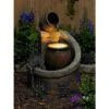 Verona 35" High Rustic Brick Garden Fountain With LED Light -Golden Lighting Shop 55656 2