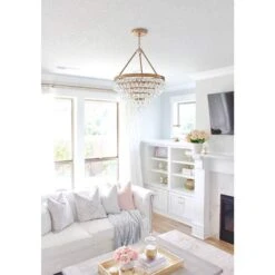 Calypso 20" Wide Vibrant Gold And Crystal Teardrop Chandelier