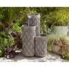 Havara 26"H Gray Stone 3-Tier Outdoor LED Floor Fountain