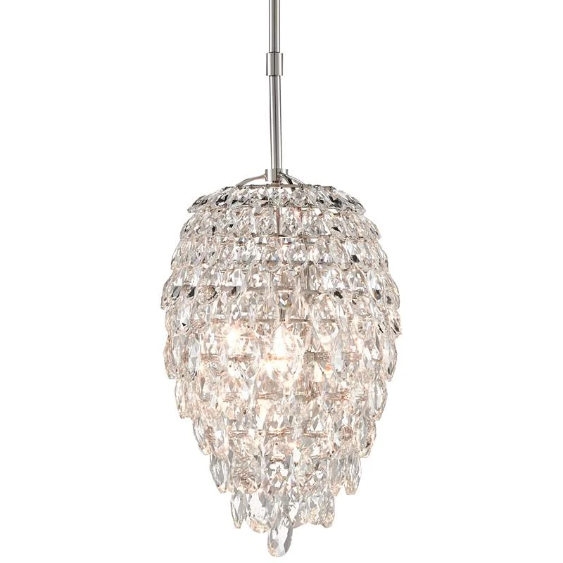 Aisling 10" Wide Polished Nickel And Crystal Mini Pendant 4 Aisling 10" Wide Polished Nickel And Crystal Mini Pendant - Image 2