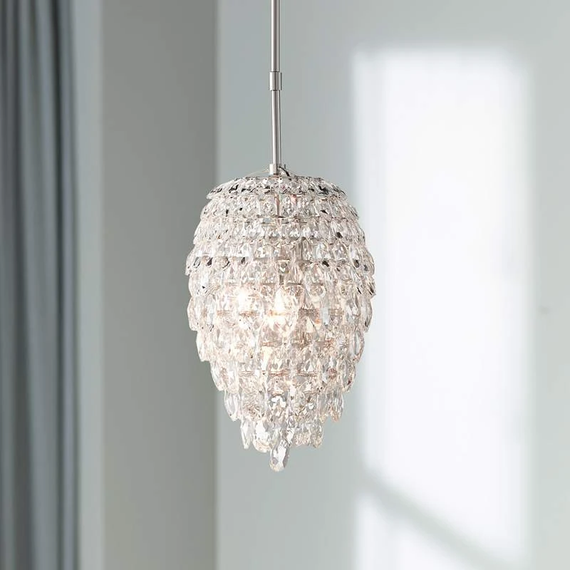Aisling 10" Wide Polished Nickel And Crystal Mini Pendant 3 Aisling 10" Wide Polished Nickel And Crystal Mini Pendant