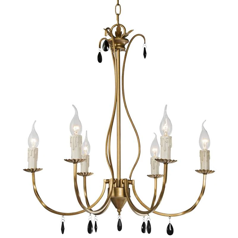 Alexis 23" Wide Antique Brass Metal 6-Light Chandelier 4 Alexis 23" Wide Antique Brass Metal 6-Light Chandelier - Image 2
