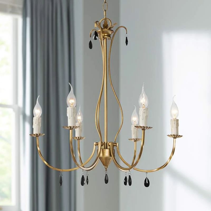 Alexis 23" Wide Antique Brass Metal 6-Light Chandelier 3 Alexis 23" Wide Antique Brass Metal 6-Light Chandelier