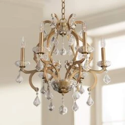 Allegri Duchess 22" Wide Champagne Gold 6-Light Chandelier