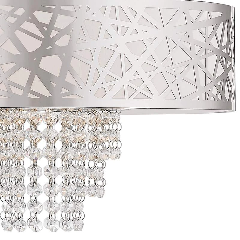 Allendale 18"W Polished Nickel Crystal Pendant Chandelier 5 Allendale 18"W Polished Nickel Crystal Pendant Chandelier - Image 3