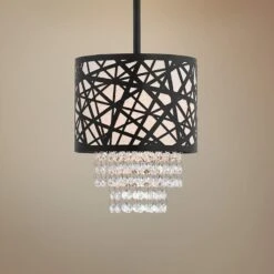 Allendale 8" Wide Bronze Crystal Mini Pendant