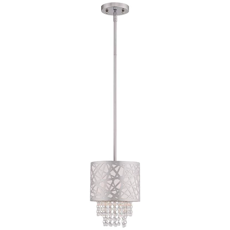 Allendale 8" Wide Polished Nickel And Crystal Mini Pendant 4 Allendale 8" Wide Polished Nickel And Crystal Mini Pendant - Image 2