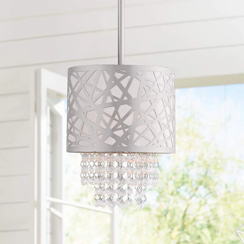 Allendale 8" Wide Polished Nickel And Crystal Mini Pendant 3 Allendale 8" Wide Polished Nickel And Crystal Mini Pendant