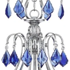 Alpine 26" Wide Chrome And Blue Crystal Chandelier -Golden Lighting Shop alpine 26 inch wide chrome and blue crystal chandelier 39p94views2