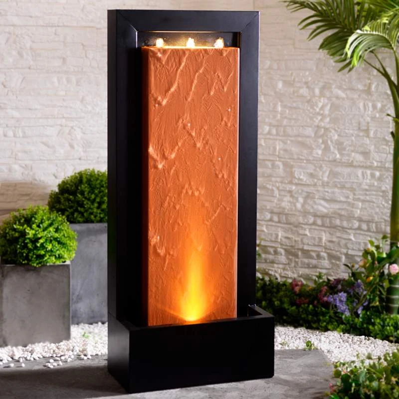 Andora 47 1/4" High Rust And Black LED Waterfall Fountain 3 Andora 47 1/4" High Rust And Black LED Waterfall Fountain