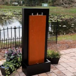 Andora 47 1/4" High Rust And Black LED Waterfall Fountain 11 Andora 47 1/4" High Rust And Black LED Waterfall Fountain -Golden Lighting Shop andora 47 and one quarter inch high rust and black led waterfall fountain 85a39views2