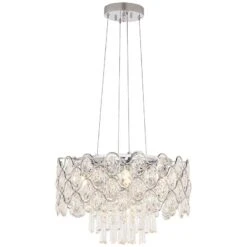 Angotti 9-Light 19" Round Modern Luxe Crystal Chandelier 11 Angotti 9-Light 19" Round Modern Luxe Crystal Chandelier -Golden Lighting Shop angotti 9 light 19 inch round modern luxe crystal chandelier 6g983