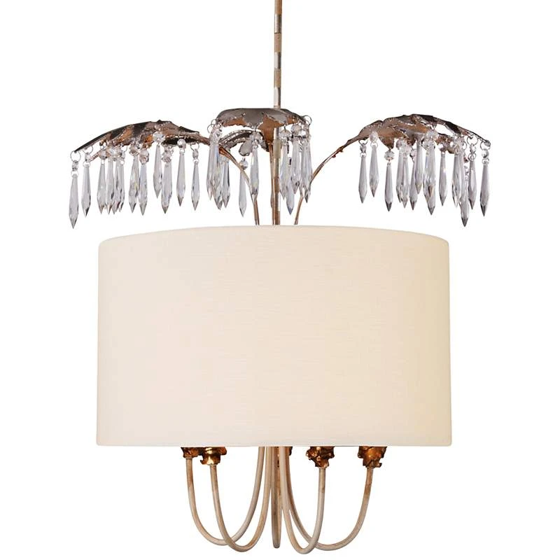 Antoinette 22" Wide Cream And Gold 5-Light Pendant Light 3 Antoinette 22" Wide Cream And Gold 5-Light Pendant Light