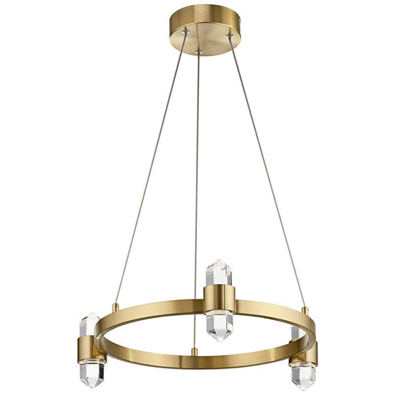 Arabella 20 1/2"W Champagne Gold 6-Light LED Crystal Pendant 4 Arabella 20 1/2"W Champagne Gold 6-Light LED Crystal Pendant - Image 2