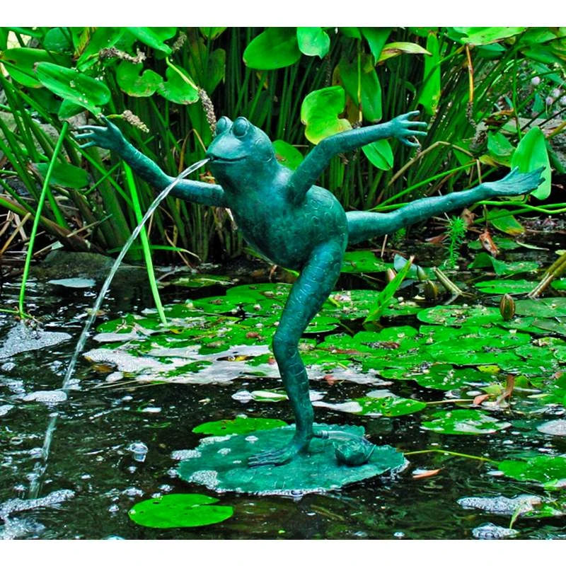 Arabesque Frog 23" HIgh Cast Brass Water Spitter Fountain 3 Arabesque Frog 23" HIgh Cast Brass Water Spitter Fountain