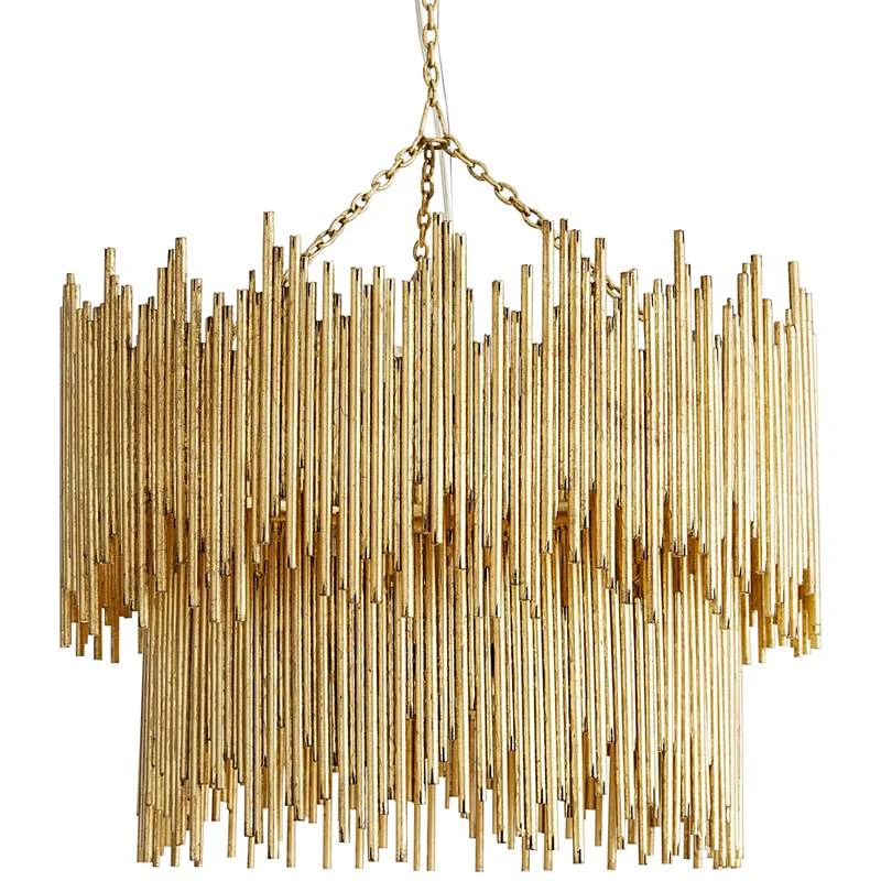 Arteriors Home Prescott 28" Wide Gold Leaf Two Tiered Pendant 4 Arteriors Home Prescott 28" Wide Gold Leaf Two Tiered Pendant - Image 2