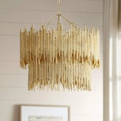 Arteriors Home Prescott 28" Wide Gold Leaf Two Tiered Pendant
