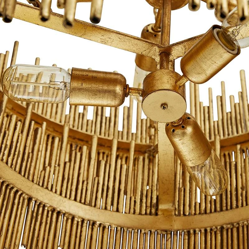 Arteriors Home Prescott 28" Wide Gold Leaf Two Tiered Pendant 6 Arteriors Home Prescott 28" Wide Gold Leaf Two Tiered Pendant - Image 4