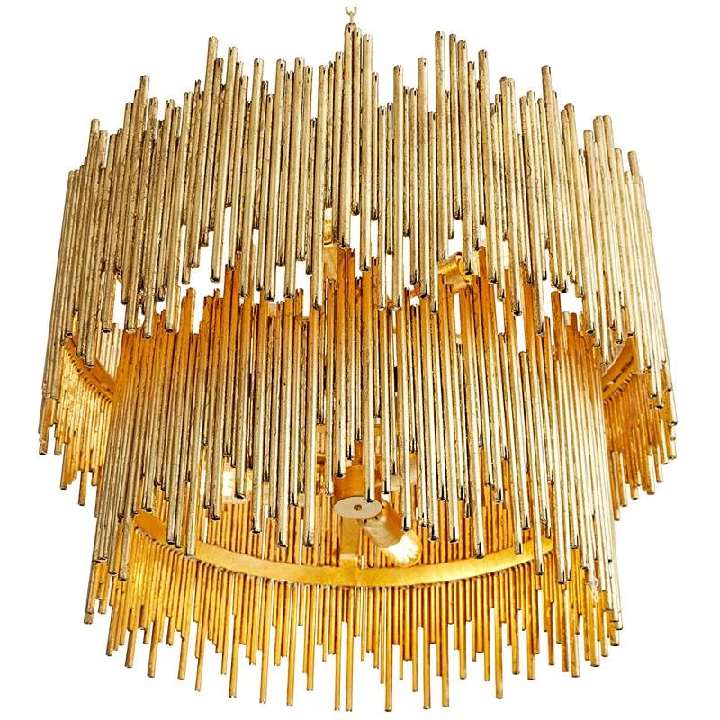 Arteriors Home Prescott 28" Wide Gold Leaf Two Tiered Pendant 9 Arteriors Home Prescott 28" Wide Gold Leaf Two Tiered Pendant - Image 7