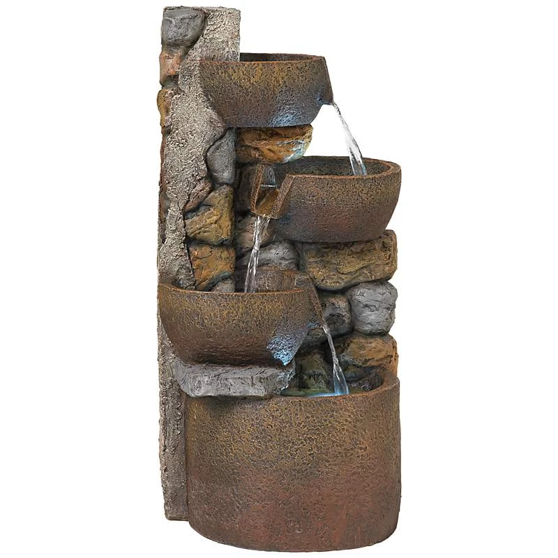 Ashmill Urn 29" High Rustic Garden Fountain 4 Ashmill Urn 29" High Rustic Garden Fountain - Image 2
