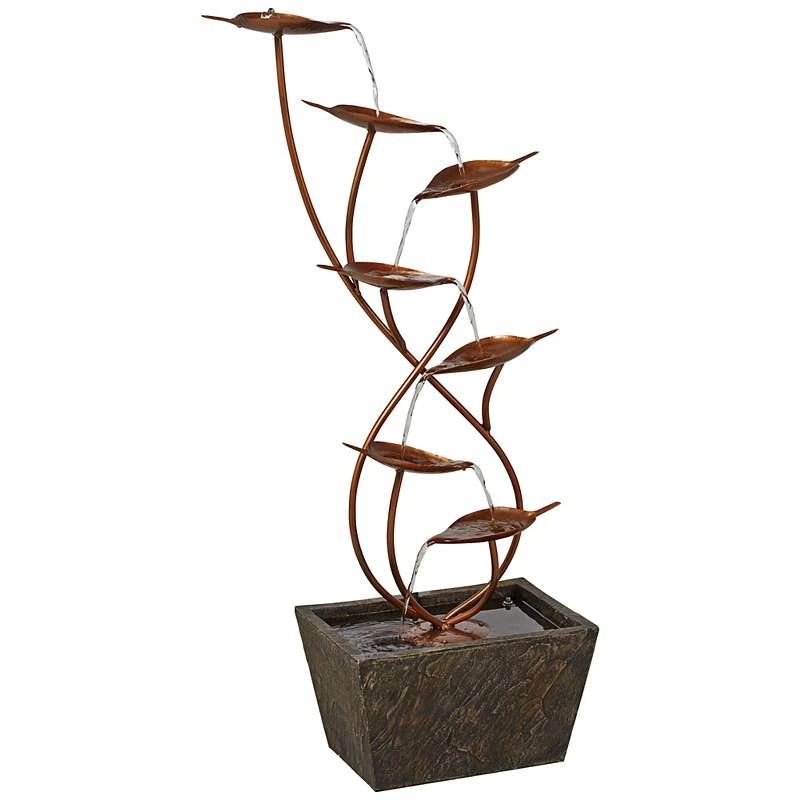 Ashton Curved Leaves 41" High Copper Finish Floor Fountain 4 Ashton Curved Leaves 41" High Copper Finish Floor Fountain - Image 2