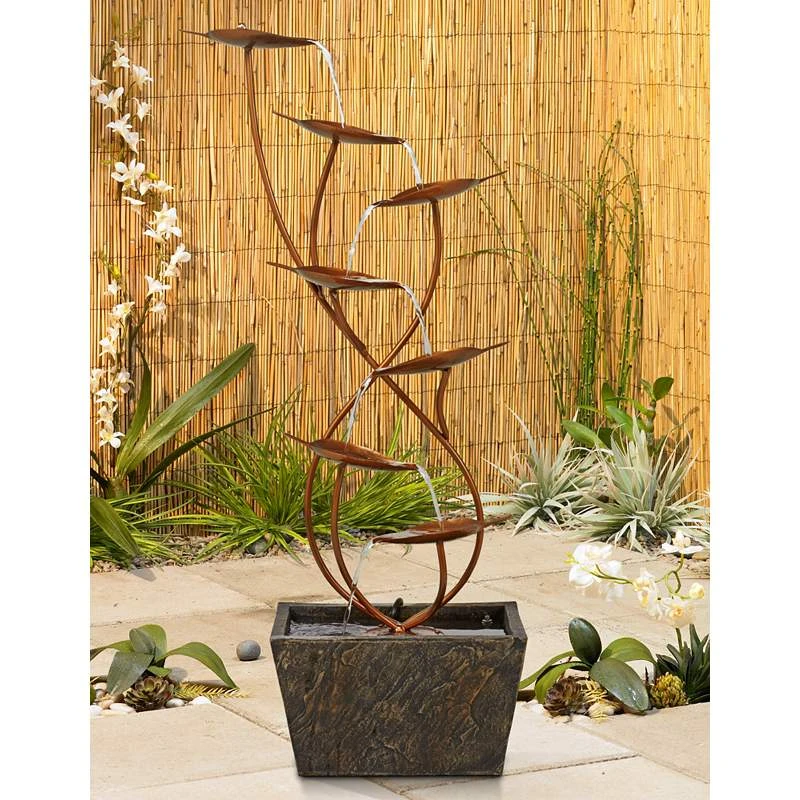 Ashton Curved Leaves 41" High Copper Finish Floor Fountain 3 Ashton Curved Leaves 41" High Copper Finish Floor Fountain