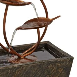 Ashton Curved Leaves 41" High Copper Finish Floor Fountain 10 Ashton Curved Leaves 41" High Copper Finish Floor Fountain -Golden Lighting Shop ashton curved leaves 41 inch high copper finish floor fountain y6953views2