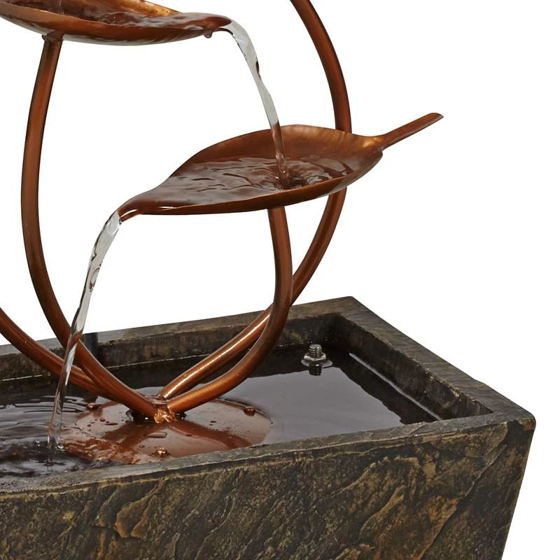 Ashton Curved Leaves 41" High Copper Finish Floor Fountain 6 Ashton Curved Leaves 41" High Copper Finish Floor Fountain - Image 4