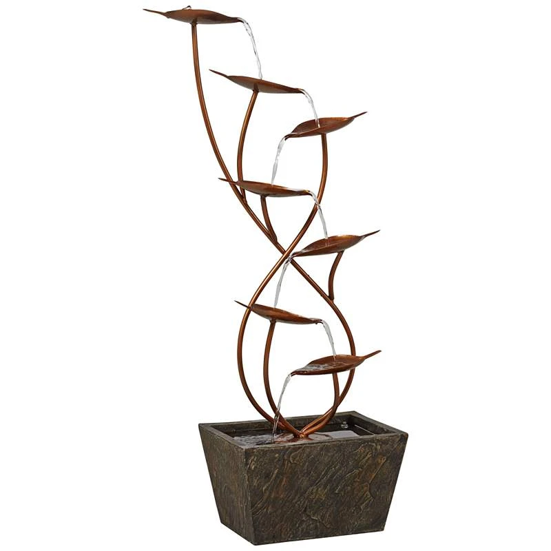 Ashton Curved Leaves 41" High Copper Finish Floor Fountain 7 Ashton Curved Leaves 41" High Copper Finish Floor Fountain - Image 5