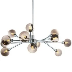 Asteroid 41 1/2"W 12-Light Chrome LED Sputnik Pendant Light -Golden Lighting Shop asteroid 41 and one half inchw 12 light chrome led sputnik pendant light 70n51