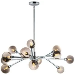 Asteroid 41 1/2"W 12-Light Chrome LED Sputnik Pendant Light -Golden Lighting Shop asteroid 41 and one half inchw 12 light chrome led sputnik pendant light 70n51views3
