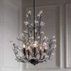 Aurine 18" Wide Matte Black And Crystal Floral 5-Light Chandelier 2 Aurine 18" Wide Matte Black And Crystal Floral 5-Light Chandelier -Golden Lighting Shop aurine 18 inch wide matte black and crystal floral 5 light chandelier 91k44cropped