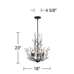 Aurine 18" Wide Matte Black And Crystal Floral 5-Light Chandelier -Golden Lighting Shop aurine 18 inch wide matte black and crystal floral 5 light chandelier 91k44views5