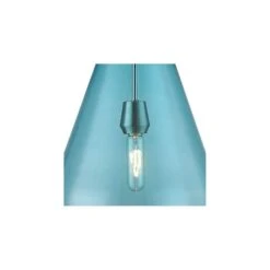 Ayra 12" Wide Brushed Nickel Mini Pendant Light With Blue Glass -Golden Lighting Shop ayra 12 inch wide brushed nickel mini pendant light with blue glass 96e79views1