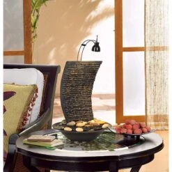 Water Ripple 17 1/4" High Lighted Table Fountain