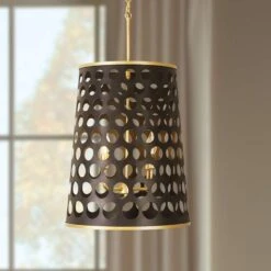 Bailey 16" Wide Matte Black Gold 4-Light Pendant