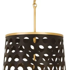 Bailey 16" Wide Matte Black Gold 4-Light Pendant 9 Bailey 16" Wide Matte Black Gold 4-Light Pendant -Golden Lighting Shop bailey 16 inch wide matte black gold 4 light pendant 438k1views2
