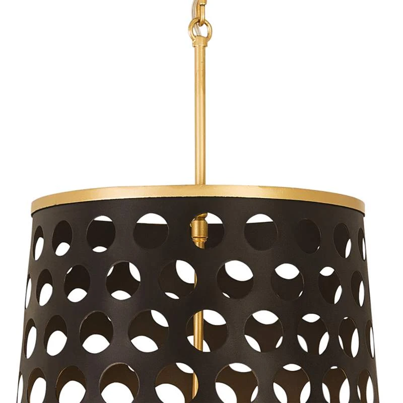 Bailey 16" Wide Matte Black Gold 4-Light Pendant 6 Bailey 16" Wide Matte Black Gold 4-Light Pendant - Image 4