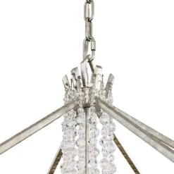 Barcelona 26" Wide Transcend Silver 7-Light Crystal Pendant -Golden Lighting Shop barcelona 26 inch wide transcend silver 7 light crystal pendant 74g12views4