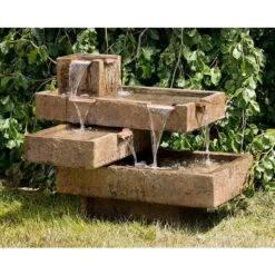 Bauhaus 28" High Waterfall Fountain With LED Light