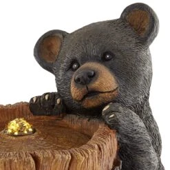 Bears On Log 28 1/2" High Rustic LED Bubbler Fountain -Golden Lighting Shop bears on log 28 and one half inch high rustic led bubbler fountain 79p95views1