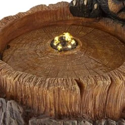 Bears On Log 28 1/2" High Rustic LED Bubbler Fountain -Golden Lighting Shop bears on log 28 and one half inch high rustic led bubbler fountain 79p95views3