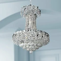 Belenus 18" Wide Traditional Chrome And Crystal Chandelier